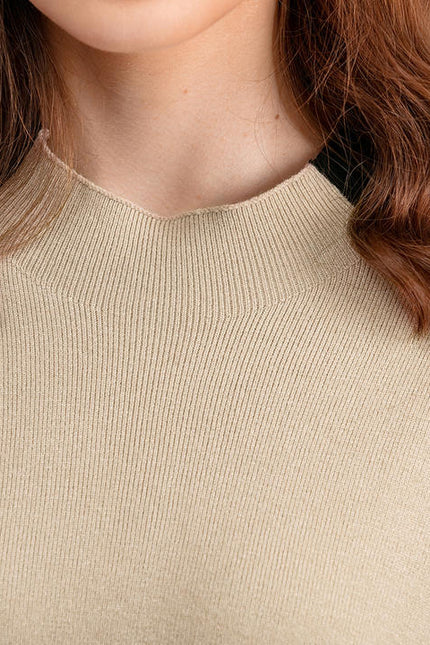 Autumn/winter Cross Border Half High Neck Sweater Contrast Splice Cropped Pants Fashion Women's Two Piece Set