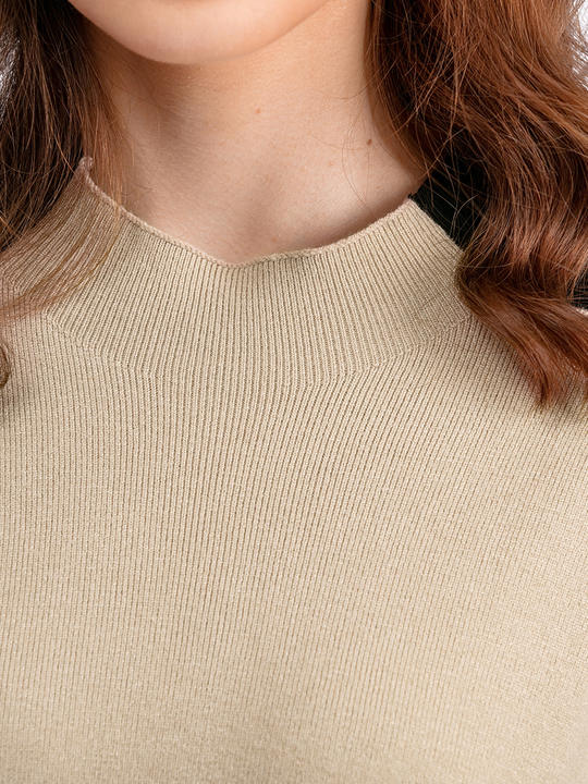 Autumn/winter Cross Border Half High Neck Sweater Contrast Splice Cropped Pants Fashion Women's Two Piece Set