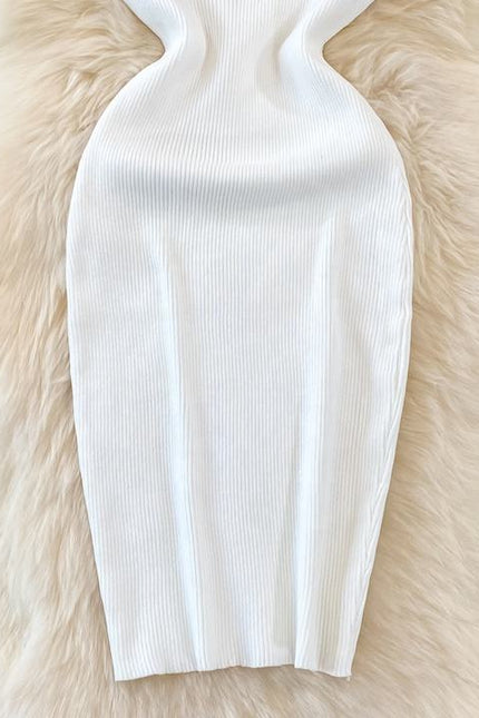 Striped Knit Vest Dress Summer Sexy Slim Tight Sleeveless Dresses