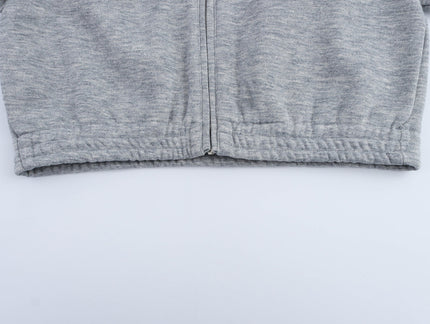 Turtleneck Collar Zipper Fly Long Sleeve Gray Color Casual Fashion Jacket for Women