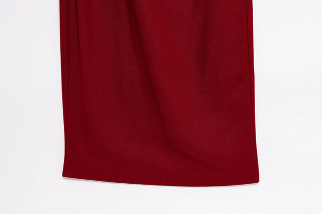 Crew Neck Sleeveless Red Color Front Pleated Beading Casual Fashion Long Dress for Women