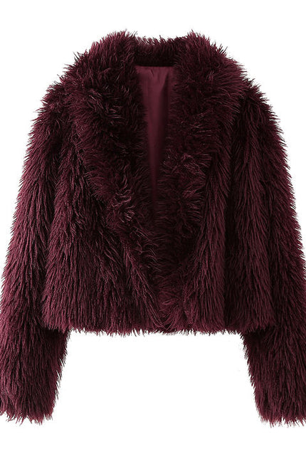 V Neck Burgundy Color Long Sleeve Causal Fashion Jacket for Women