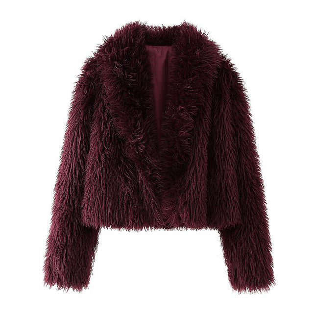V Neck Burgundy Color Long Sleeve Causal Fashion Jacket for Women