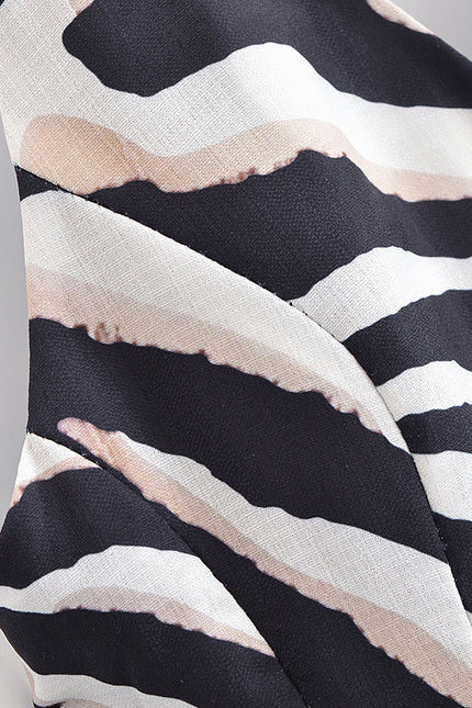 Single Breasted Black White Color Print Back Hollow Out Casual Fashion Halter Vest Waistcoat for Women