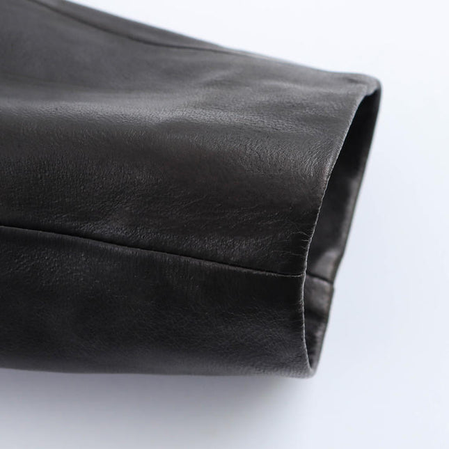 Single Button Black Color Notched Collar Long Sleeve Casual Fashion PU Leather blazer Jacket for Women