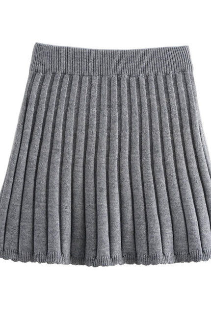 3 Colorway Peter Pan Collar Long Sleeve Cardigan Sweater Solid Color Mini Skirt Casual Fashion Women 2 Piece Set