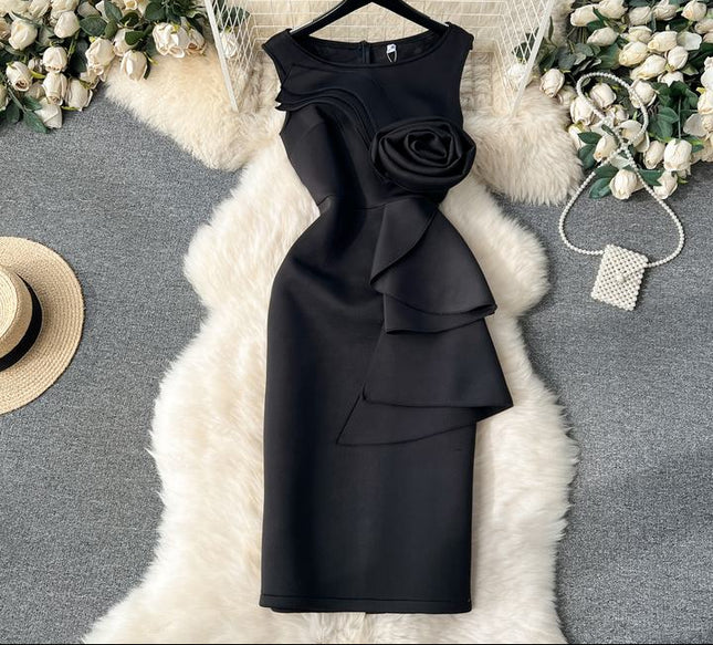 Plus Size High Quality Casual Slit Slim Hip Midi Dress Women Sleeveless Empire Vestidos Clothes Women