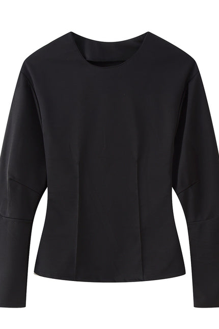 4 Colorway Crew Neck Long Sleeve Solid Color Casual Fashion Sweatshirt for Women
