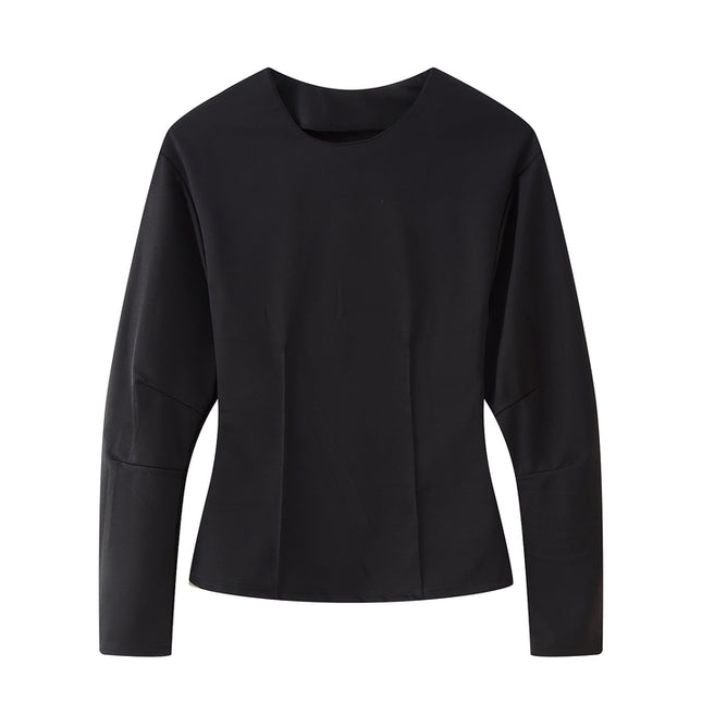 4 Colorway Crew Neck Long Sleeve Solid Color Casual Fashion Sweatshirt for Women