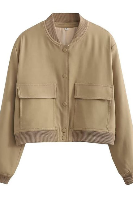 11 Colors Spring Fall Fashion New Collar Big Pockets Women'S Jacket Coat