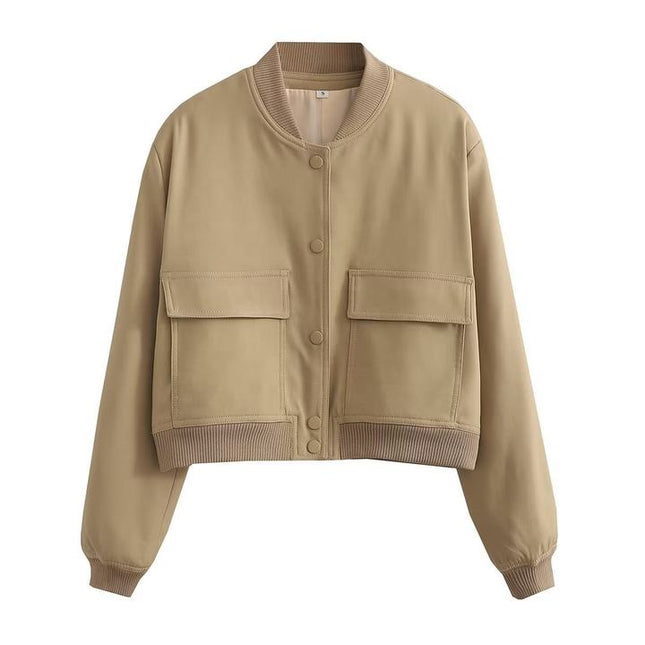 11 Colors Spring Fall Fashion New Collar Big Pockets Women'S Jacket Coat