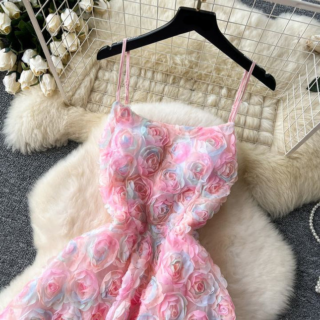 New Sleeveless Spaghetti Slip Dress Summer Halter High Waist Ladies Casual Dress Clothes Women