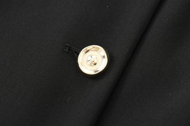 Black Color Single Breasted Long Sleeve Crew Neck Casual Fashion Jacket for Women