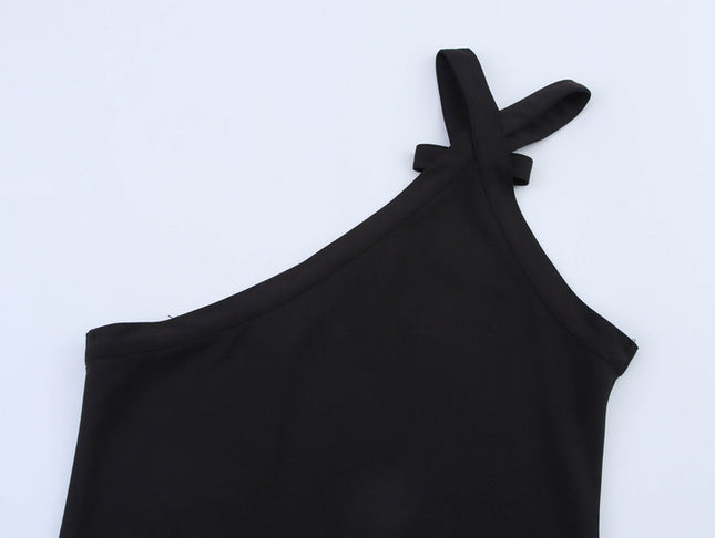 Asymmetrical Design Black Color Hot Sale Casual Fashion Women's tank Tops