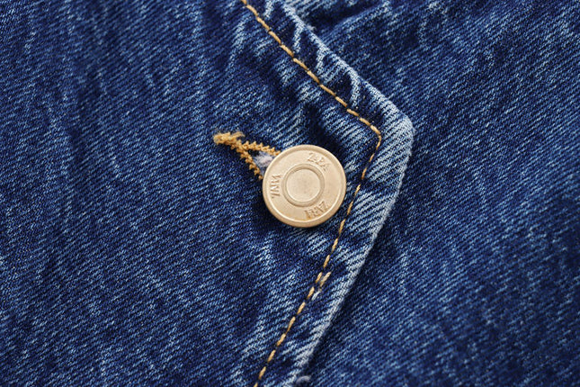 V Neck Denim Blue Color Buttons up Hot Sale Casual Fashion Vest Waistcoat for Women