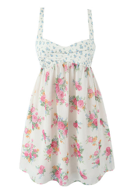Patchwork Design Multi Color Floral Print Shoulder Strap Hot Sale Casual Fashion Mini slip Dress for Ladies
