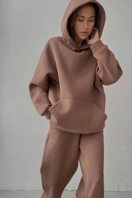 PASUXI Spring New Fashion Casual Suit Two Pieces of Loose Long Sleeve Hoodies Wide Leg Pants Sports Jogger Sets