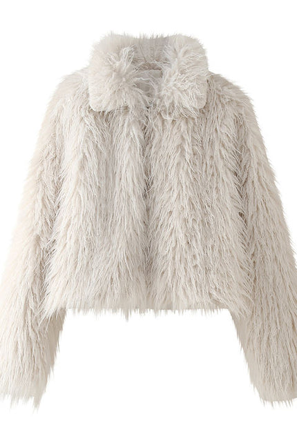 Turn Down Collar Beige Color Long Sleeve Zipper Fly Hot Sale Casual Fashion Winter Feather Jacket for Women