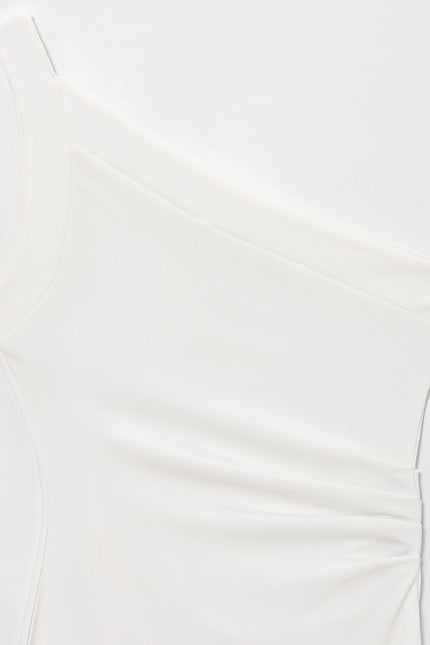 3 Colorway Asymmetrical Design Solid Color Sleeveless Casual Fashion Summer Long Dress for Women