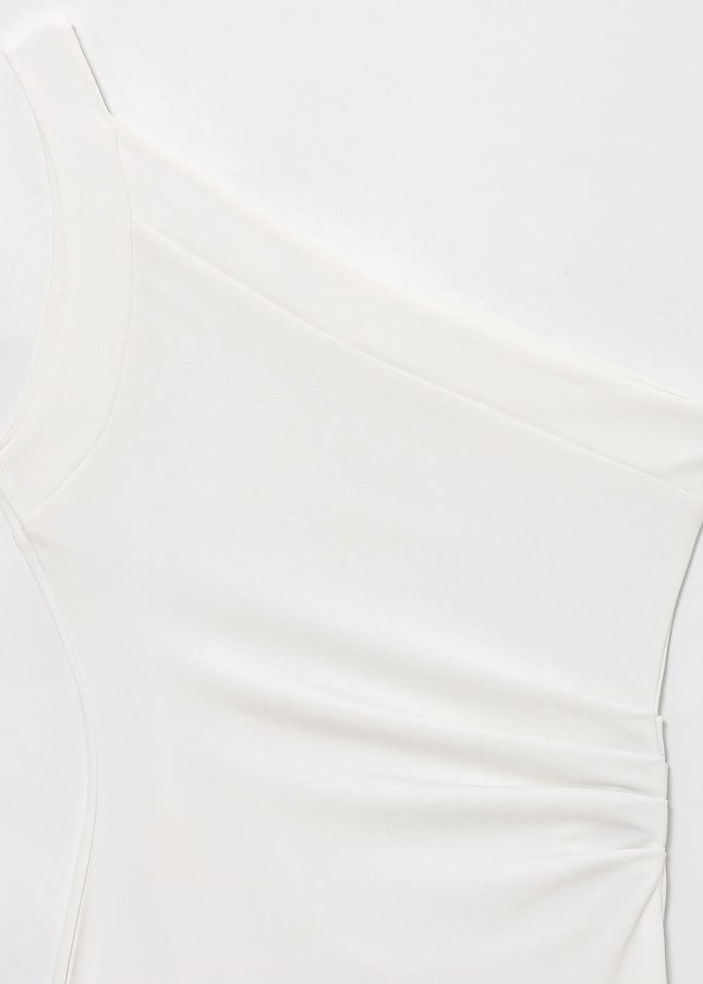3 Colorway Asymmetrical Design Solid Color Sleeveless Casual Fashion Summer Long Dress for Women