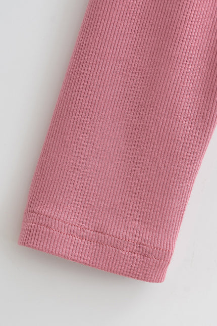 5 Colorway Solid Color Side Pleated Long Sleeve Crew Neck Casual Fashion Knitted Women t Shirt
