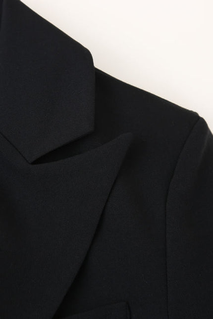 Black Color Long Sleeve Notched Collar Beading Single Button Casual Fashion blazer Jacket for Women