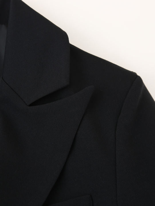 Black Color Long Sleeve Notched Collar Beading Single Button Casual Fashion blazer Jacket for Women