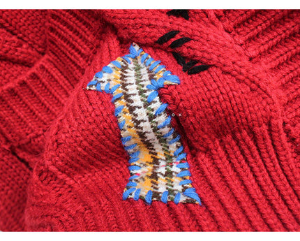Women's Fall Winter New Letter-inspired Loose Knit Outerwear Trend
