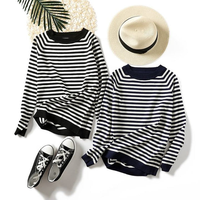 New Style Autumn Winter Women Sweater Striped Vintage Casual Elegant Knit Wear Female Pullovers Tops Korean O-neck Sweaters Lady