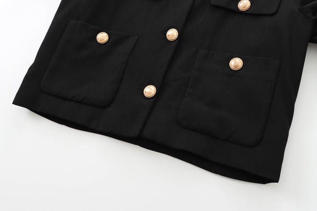 3 Colorway ekip boyun tek göğüslü uzun kollu düz renk rahat moda ceket kadınlar için