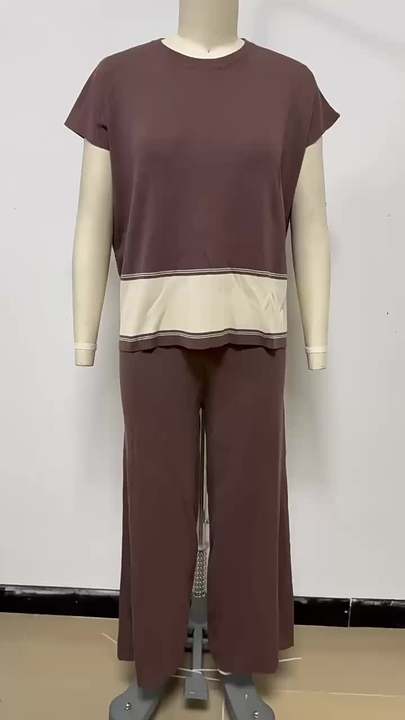 Women's Plus Size Suit Women's Sweater Loose High Waist Wide Leg Pants Fashion Two-piece Set