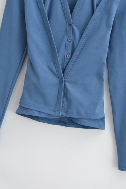 5 Colorway Solid Color Buttons up Long Sleeve Casual Fashion Women t Shirt