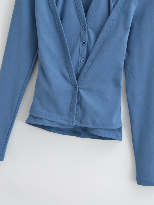 5 Colorway Solid Color Buttons up Long Sleeve Casual Fashion Women t Shirt