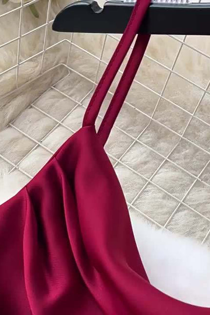 Summer Women Halter Sleeveless Split Sexy Elegant Satin Long Gowns Dresses