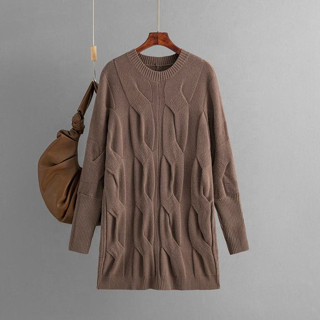Loose Solid Color Simple Ladies Knitted Sweater