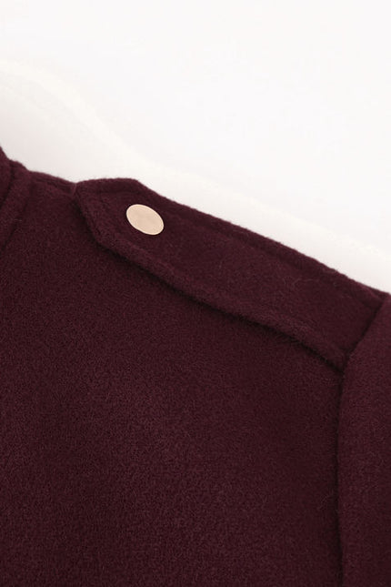 Stand Color Long Sleeve Single Breasted Front Pockets Casual Fashion Jacket for Women