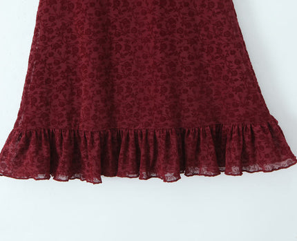 V Neck Red Color Short Sleeve Front Bow Tie Casual Fashion Mini Summer Dress for Women