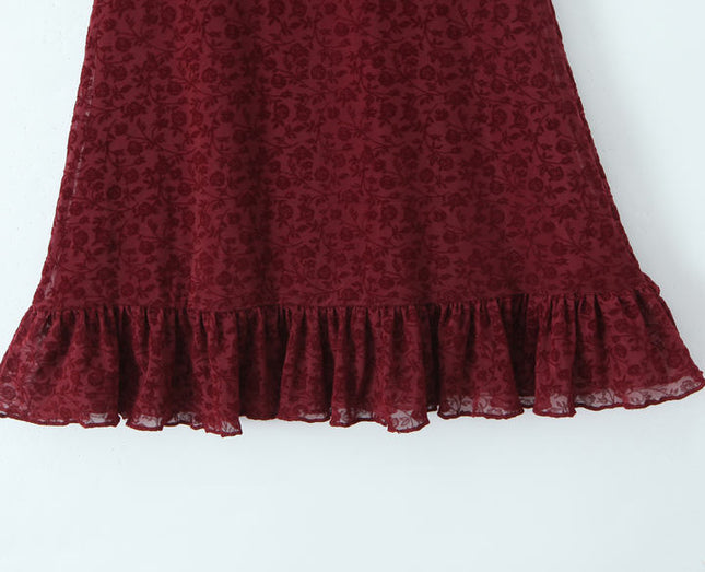 V Neck Red Color Short Sleeve Front Bow Tie Casual Fashion Mini Summer Dress for Women