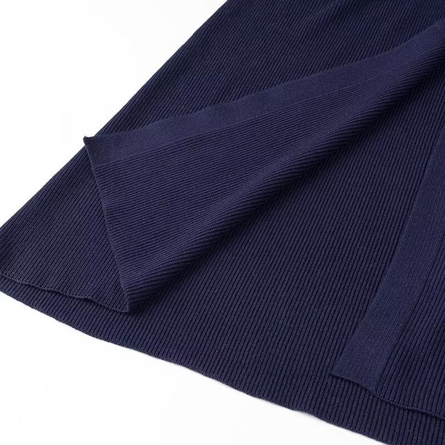2 Colorway Buttons up Solid Color Crew Neck Sleeveless Casual Fashion Knit Long Dress for Women
