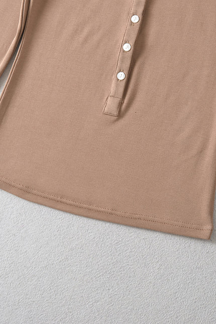 4 Colorway Crew Neck Long Sleeve Buttons up Solid Color Casual Fashion t Shirt for Women