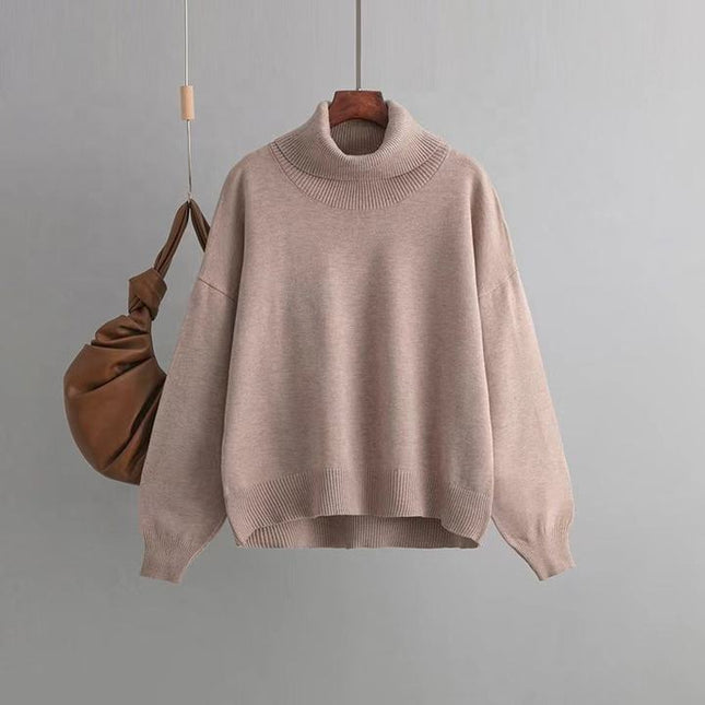 European and American Women's Blouse High Collar Thick Loose Thin Sweater