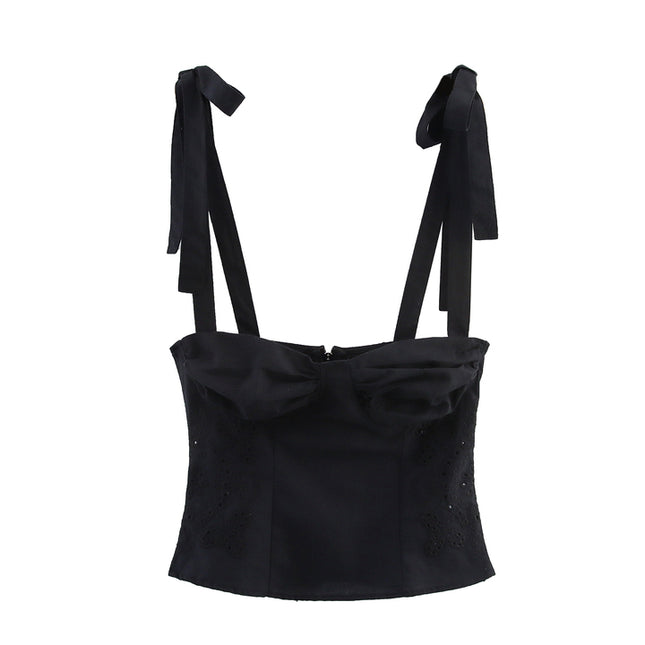 Black Color Shoulder Strap Hot Sale Casual Fashion Women's tank Top