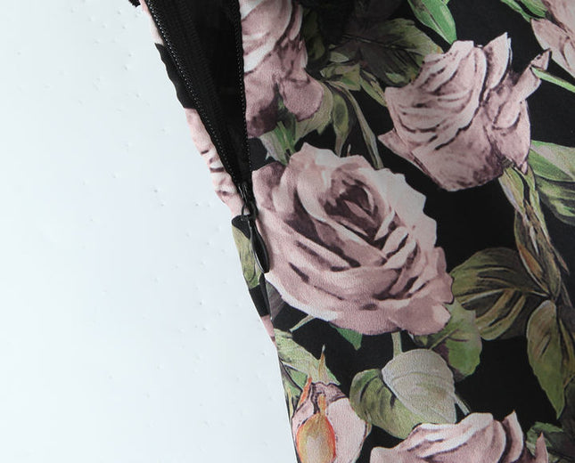 Shoulder Strap Floral Print Multi Color Casual Fashion Midi Dress for Women