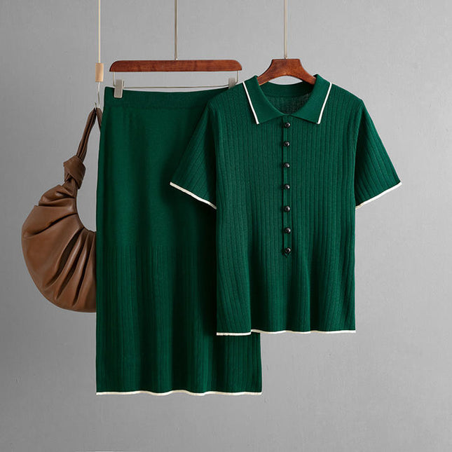 Cross-border Women's Temperament Knitted Skirt Set 2025 Spring and Summer New Fashion Two-piece Set