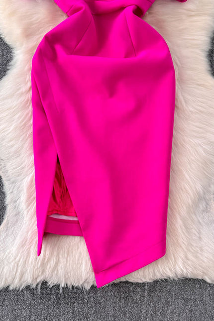 Moda feminina New Arrivals Sexy One Neck Strapless Slim Split Vestidos Vestidos