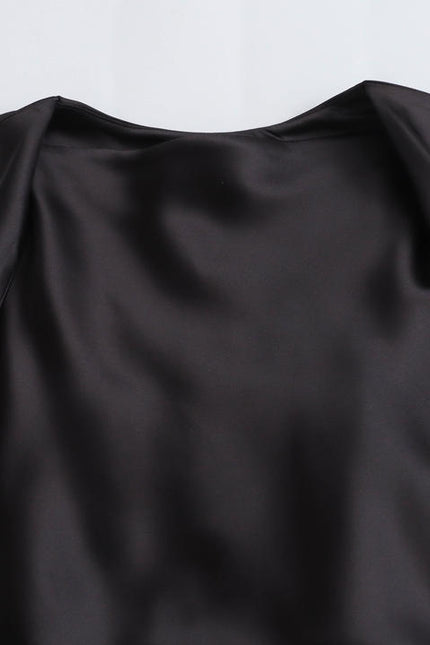 9 Colorway Solid Color Sleeveless Pleated Silky Casual Fashion Summer Dress for Women