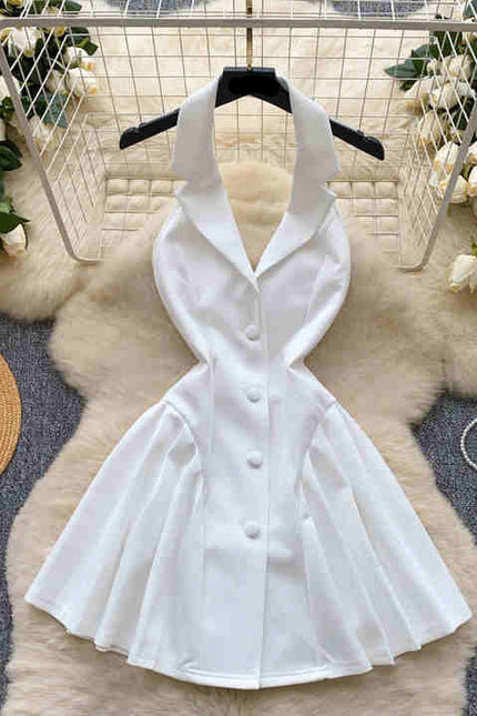 Sexy Ladies Sleeveless V Neck Backless Mini Dress Women