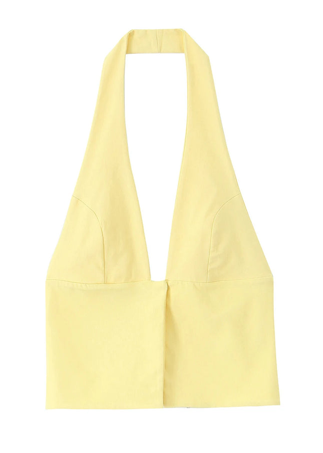 3 Colorway Solid Color Back Hollow Out Hot Sale Casual Fashion Halter tank Tops for Women