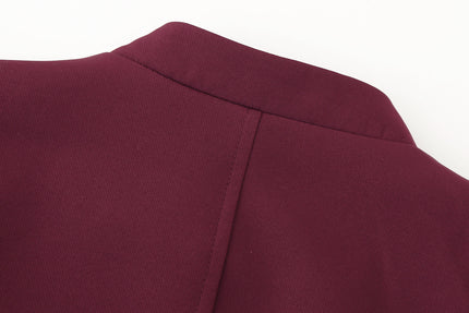 V Neck Red Color Long Sleeve Zipper Fly Hot Sale Casual Fashion Jacket for Women