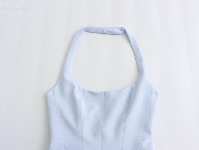 4 Colorway Back Hollow Out Solid Color Hot Sale Casual Fashion Halter tank Tops for Women